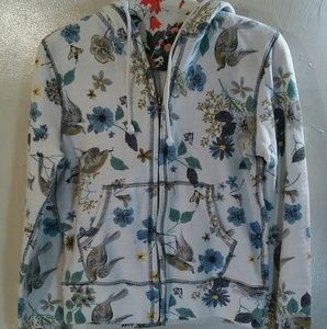 Lucky Brand Womens Small Hoodie Floral/Bird Print